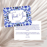 Carte De Remerciements Talavera azulejo bleu tuiles douches nuptiales mex<br><div class="desc">Talavera azulejo tuiles bleues vintage Mexicaine douche nuptiale mariage merci cartes,  Méditerranée italienne tuiles bleues motif Maiolica tuiles grecques motif douche nuptiale merci cartes</div>