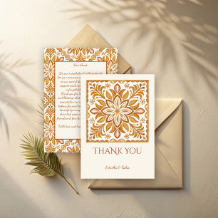 Carte De Remerciements Talavera terracotta vintage mariage mexicain