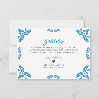 Carte De Remerciements Talavera Turquoise Minimalist Spanish Wedding