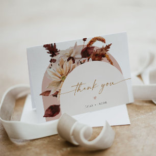 Carte De Remerciements TALIA Floral Arqué Aquarelle Bohème Automne