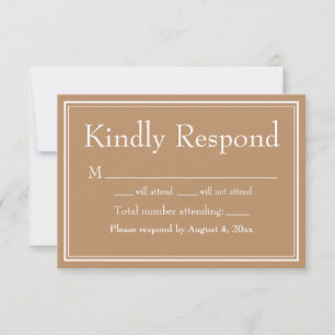 Carte De Remerciements Tan Boho minimaliste moderne Brown