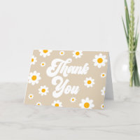 Tan Brown Retro Daisy Flower