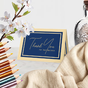 Carte De Remerciements Tan de Duotone moderne / Marine