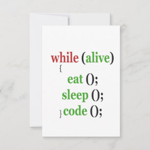 Carte De Remerciements Tandis qu'Alive Mangez Sleep Code drôle PRogrammer