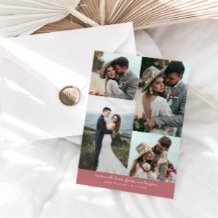 Carte De Remerciements Tant d'amour Élégante photo de mariage rose