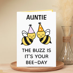Carte De Remerciements Tante Famille d'abeilles Bumblebee Joyeuse Anniver