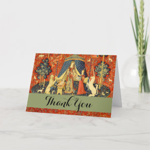 Carte De Remerciements Tapisserie Médiévale de la Dame et la Licorne : Ar