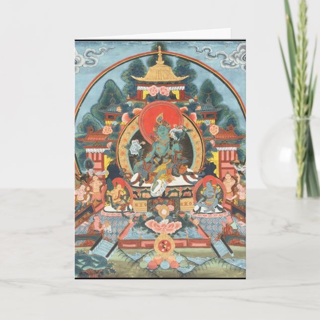 Carte De Remerciements Tara verte avec Om Mani Padme Hum (Devant)