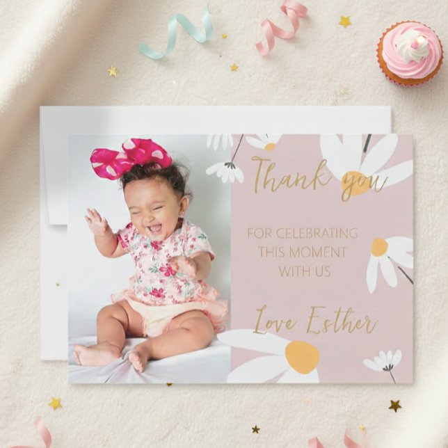 Carte De Remerciements Tarjeta De Agradecimiento Boho Daisy Thank You,  T (Créateur téléchargé)