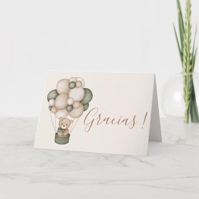 Carte De Remerciements Tarjeta De Agradecimiento Teddy Bear Espagnol Baby (Devant)