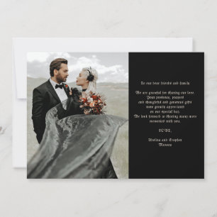 Carte De Remerciements Tarot de crânes gothiques d'Halloween Les Amoureux