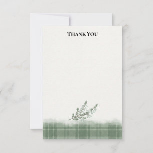 Carte De Remerciements Tartan Johnston & Bruyère à quatre angles Tonal Ve