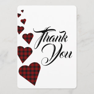 Carte de remerciements Tartan rouge