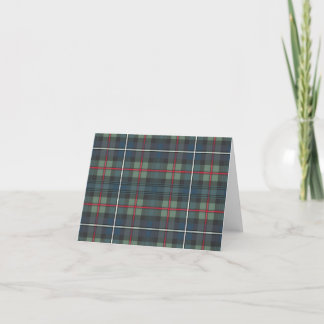 Carte De Remerciements Tartan rouge vert