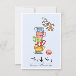 Carte De Remerciements Tasses à thé empilées fantaisistes mignonnes 