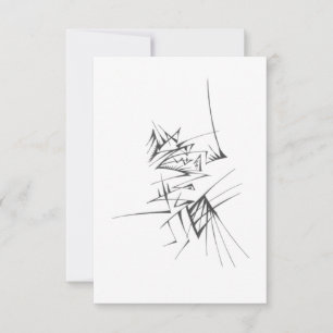 Carte De Remerciements Tatouage tribal abstrait noir et blanc Épées