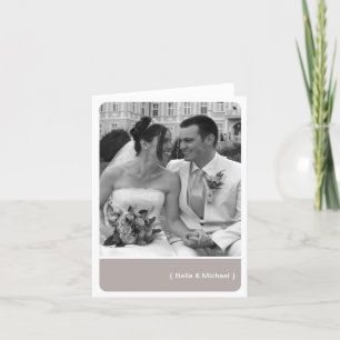 Carte De Remerciements Taupe block round corner photo thank you