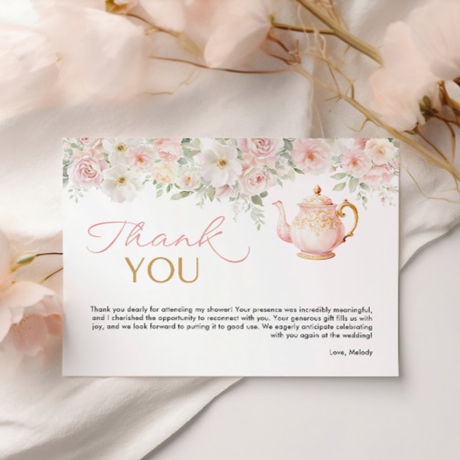 Carte De Remerciements Tea Party Bridal Shower Thank You Card (Tea Party Bridal Shower Thank You Card)