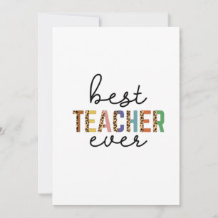 Carte De Remerciements Teacher's Day Best Teacher Ever