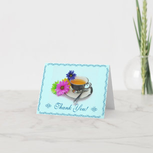 Carte de remerciements teacup et marguerites