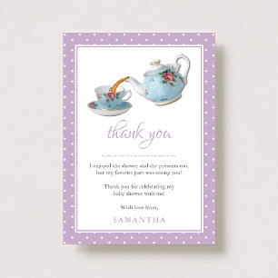 Carte De Remerciements Teacups Baby shower Tea Party