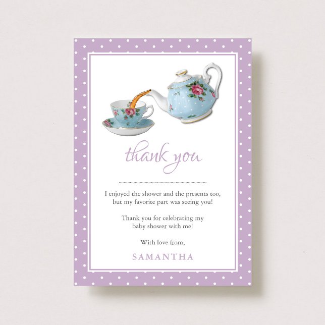Carte De Remerciements Teacups Baby shower Tea Party (Créateur téléchargé)