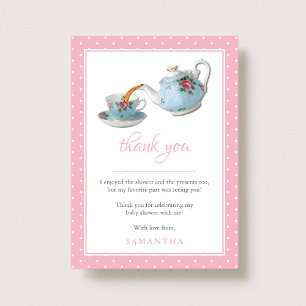 Carte De Remerciements Teacups Baby shower Tea Party