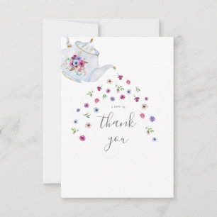 Carte De Remerciements Teapot Floral Bridal Tea Party