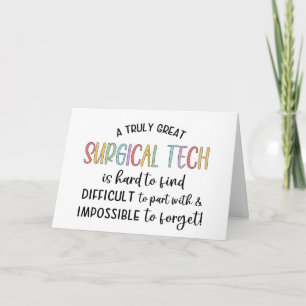 Carte De Remerciements Tech Chirurgical Technologue ou technicien en ch