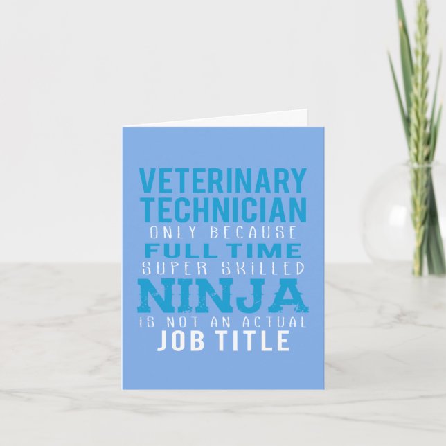 Carte De Remerciements Technicien vétérinaire Humour Ninja (Devant)