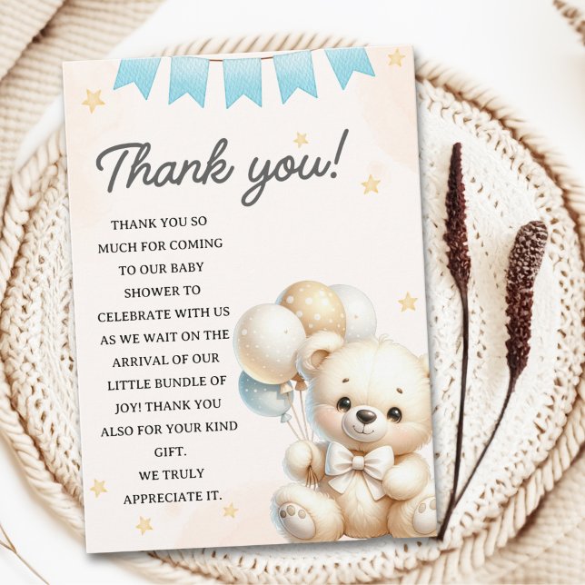 Carte De Remerciements Teddy Bear Baby Shower" (Créateur téléchargé)
