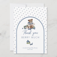 Teddy Bear Dusty Blue Berry Baby shower doux