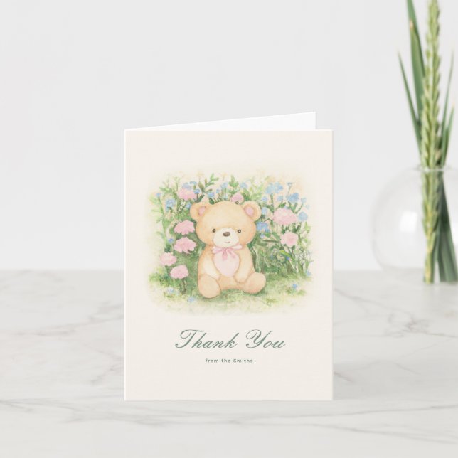 Carte De Remerciements Teddy Bear Garden Classic (Devant)
