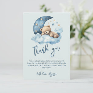 Carte De Remerciements Teddy Bear Over the Moon Baby shower
