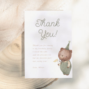 Carte De Remerciements Teddy Bear Première fête d'anniversaire