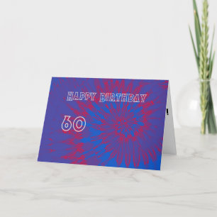 Carte De Remerciements Teinture à carreaux bleu et rouge 60e Joyeuse cart