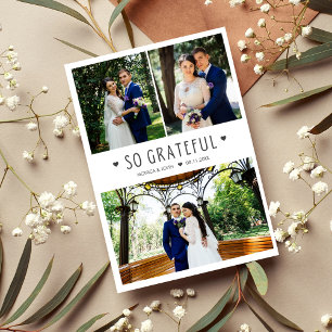 Carte De Remerciements Tellement reconnaissant au Mariage photo moderne M