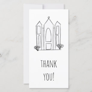 Carte De Remerciements Temple mormon simple moderne de Salt Lake City LDS