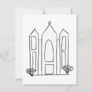 Carte De Remerciements Temple mormon simple moderne LDS Salt Lake City
