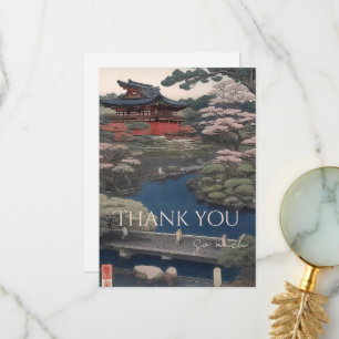 Carte De Remerciements Temple on the river - Japan
