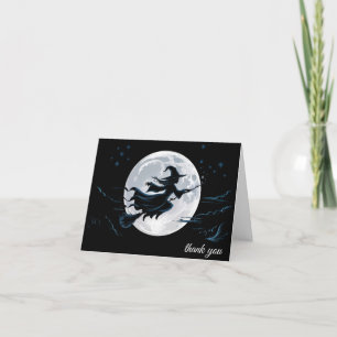 Carte De Remerciements Tendance Éffrayant Halloween sorcière casquette et