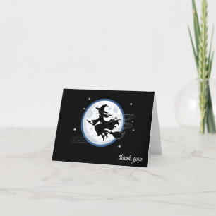 Carte De Remerciements Tendance Éffrayant Halloween sorcière casquette et