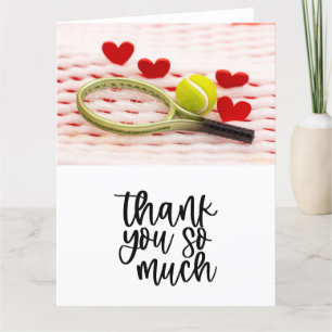 Carte De Remerciements Tennis avec raquette et balles
