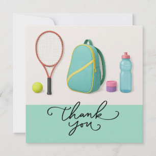 Carte De Remerciements Tennis équipement boule de raquette pour joueur