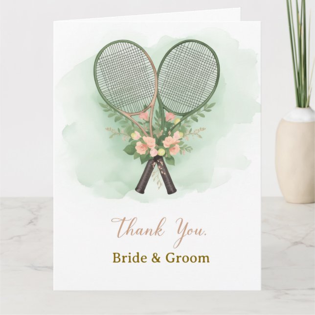 Carte De Remerciements Tennis Wedding Thank You Card  (Devant)