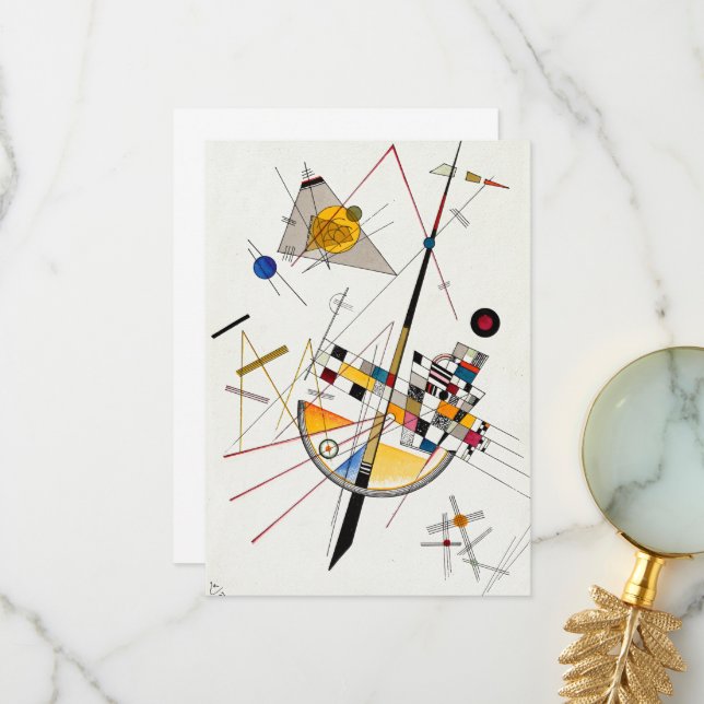 Carte De Remerciements Tension délicate, no 85 par Wassily Kandinsky (Devant/Arrière en situation)