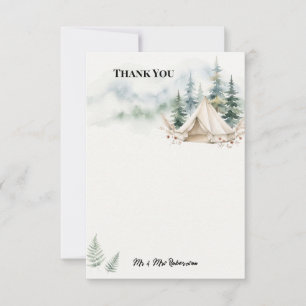 Carte De Remerciements Tente Bell Glamping Bohème Sauge et Terracotta