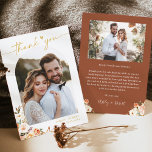 Carte De Remerciements Terracotta Automne Floral Moderne Arc Mariage Phot<br><div class="desc">Carte de remerciements photo Mariage de l'Arc Floral Automne de Terracotta. Pour plus de personnalisation,  veuillez utiliser l'outil de design de Zazzle pour modifier ce modèle.</div>