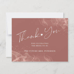 Carte De Remerciements Terracotta blush douche de mariée élégant script