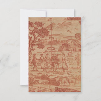 Carte De Remerciements Terracotta British Maypole Toile Textile Imprimer
